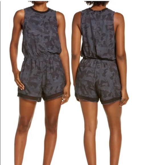 Zella Pants - ZELLA camouflage gray camo sleeveless athletic romper shorts workout leisure Sm